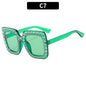 (6 PACK) Wholesale Sunglasses Square Unique Women 2023 - BulkSunglassesWholesale.com - Dark Green Frame Green Lens