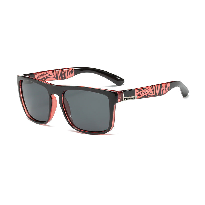 (12 PACK) Wholesale Sunglasses 2023 - BulkSunglassesWholesale.com - Clear Red Frame Black Lens