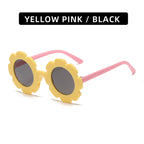 (6 PACK) Wholesale Sunglasses 2023 - BulkSunglassesWholesale.com - Yellow Frame Pink Temple Black Lens