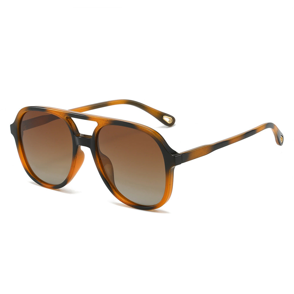 (6 PACK) Wholesale Sunglasses Polarized Unisex Classic Aviator Aviator 2024 - BulkSunglassesWholesale.com - Leopard Print Frame Tea Lens