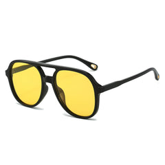 (6 PACK) Wholesale Sunglasses Polarized Unisex Classic Aviator Aviator 2024 - BulkSunglassesWholesale.com - Black Frame Yellow Lens
