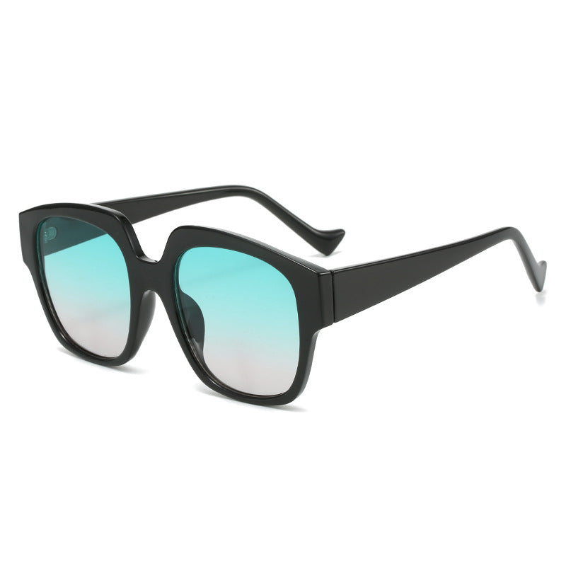 (6 PACK) Wholesale Sunglasses New Arrival Fashion Trendy 2023 - BulkSunglassesWholesale.com - Black Frame Green Pink Lens