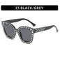 (6 PACK) Wholesale Sunglasses Fashion New Arrival Oversized Square Unique Rhinestone 2023 - BulkSunglassesWholesale.com - Black Frame Black Lens