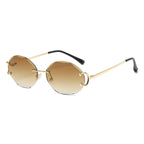 (6 PACK) Wholesale Sunglasses 2023 - BulkSunglassesWholesale.com - Gold Frame Gradient Tea