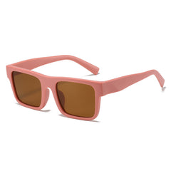 (6 PACK) Wholesale Sunglasses Fashion Fashion Square Women 2024 - BulkSunglassesWholesale.com - Pink Frame Tea Lens
