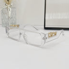 (6 PACK) Wholesale Sunglasses Small Vintage Square Trendy One Piece Unique 2024 - BulkSunglassesWholesale.com - Transparent Frame Clear Lens