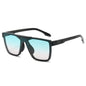 (6 PACK) Wholesale Sunglasses New Arrival Square Trendy Unique Unisex Oversized 2023 - BulkSunglassesWholesale.com - Shiny Black Frame Gradient Green