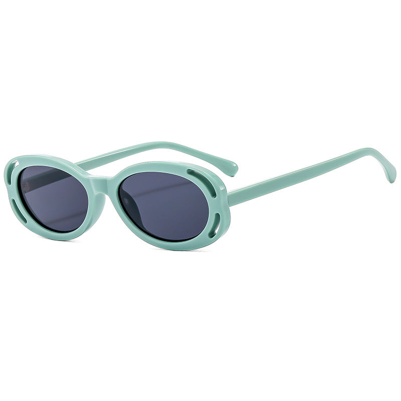 (6 PACK) Wholesale Sunglasses New Arrival Oval Unique Hollow 2023 - BulkSunglassesWholesale.com - Green