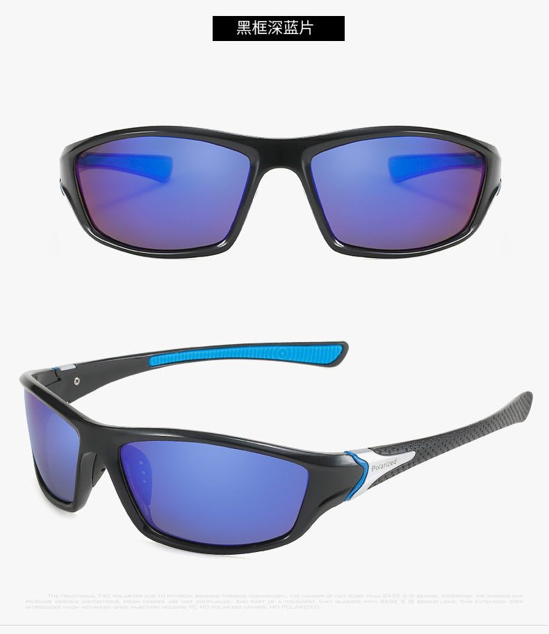 (12 PACK) Wholesale Sports Sunglasses 2023 - BulkSunglassesWholesale.com - Black Frame Dark Blue Mirrored