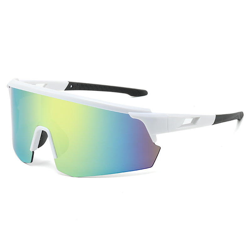 (12 PACK) Wholesale Sports Sunglasses New Arrival Outdoor Windproof Unisex Cycling Sport 2024 - BulkSunglassesWholesale.com - White Gold Mirrored