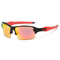 (12 PACK) Wholesale Sports Sunglasses 2023 - BulkSunglassesWholesale.com - Black Red Mirrored