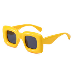 (6 PACK) Wholesale Sunglasses 2023 - BulkSunglassesWholesale.com - Yellow Frame Black Black Lens