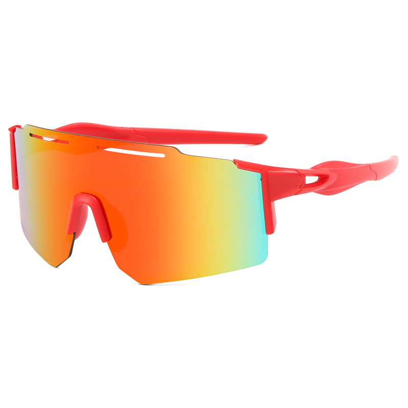 (12 PACK) Wholesale Sports Sunglasses Kids Cycling New Arrival Sport 2024 - BulkSunglassesWholesale.com - Red Frame Orange Mirrored