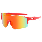 (12 PACK) Wholesale Sports Sunglasses Kids Cycling New Arrival Sport 2024 - BulkSunglassesWholesale.com - Red Frame Orange Mirrored