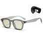 (6 PACK) Wholesale Sunglasses New Arrival Men Women Vintage Rivet Square 2023 - BulkSunglassesWholesale.com - Matt Green Frame Green