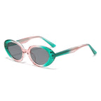 (6 PACK) Wholesale Sunglasses Oval Wire Core TR Unique New Arrival Hip Hop Street Trendy 2023 - BulkSunglassesWholesale.com - Pink Green Frame Black Lens