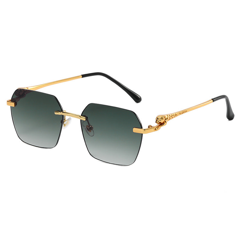 (6 PACK) Wholesale Sunglasses 2023 - BulkSunglassesWholesale.com - Gold Frame Gradient Grey Green