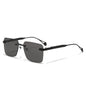 (6 PACK) Wholesale Sunglasses Metal New Arrival Small Cut Edge Rimless Women Men Fashion 2023 - BulkSunglassesWholesale.com - Black Frame Black Black Lens Gold