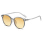 (6 PACK) Wholesale Sunglasses Fashion Korean Round Oversized Women Street Trendy 2024 - BulkSunglassesWholesale.com - Clear Grey Frame Yellow Lens