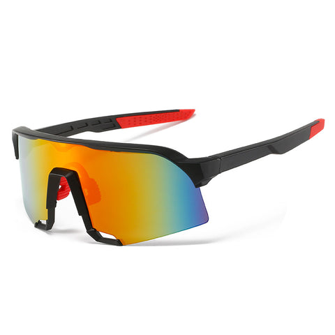 (12 PACK) Wholesale Sports Sunglasses 2023 - BulkSunglassesWholesale.com - Black Frame Purple Mirrored