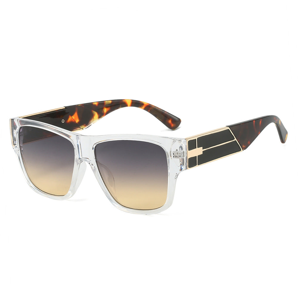 (6 PACK) Wholesale Sunglasses New Arrival Fashion Metal Men Unique Trendy Women 2024 - BulkSunglassesWholesale.com - Transparent Frame Grey Tea Lens