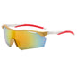 (12 PACK) Wholesale Sports Sunglasses New Arrival Cycling Women Outdoor Sport Unique Fashion Windproof 2023 - BulkSunglassesWholesale.com - Gold Frame Orange Mirrored