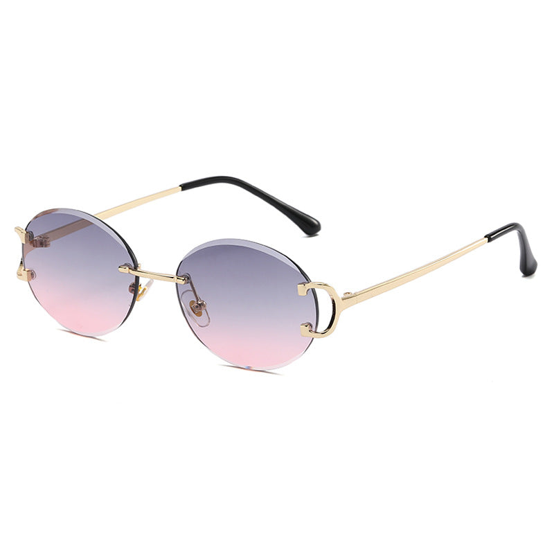 (6 PACK) Wholesale Sunglasses 2023 - BulkSunglassesWholesale.com - Gold Frame Grey Pink