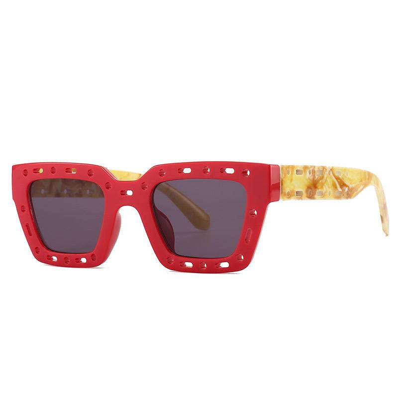 (6 PACK) Wholesale Sunglasses Openwork Square 2022 M221903 - Bulk Sunglasses Wholesale