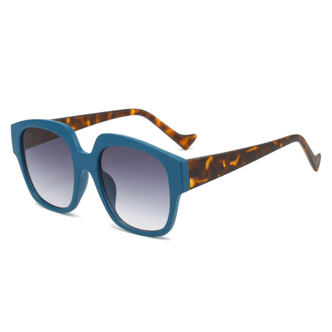 (6 PACK) Wholesale Sunglasses New Arrival Fashion Trendy 2023 - BulkSunglassesWholesale.com - Blue Frame Gradient Black Lens