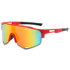 (12 PACK) Wholesale Sports Sunglasses New Arrival Semirimless Outdoor Cycling Sport Unisex 2023 - BulkSunglassesWholesale.com - Red Frame Red Mirrored