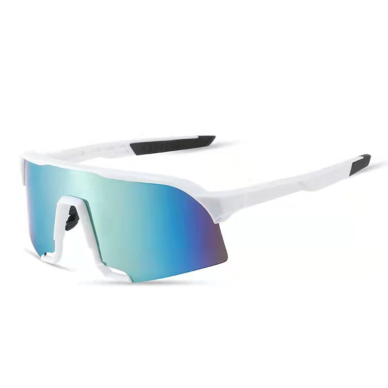 (12 PACK) Wholesale Sports Sunglasses 2023 - BulkSunglassesWholesale.com - White Frame Gold Mirrored