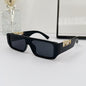 (6 PACK) Wholesale Sunglasses Small Vintage Square Trendy One Piece Unique 2024 - BulkSunglassesWholesale.com - Black Frame Black Lens