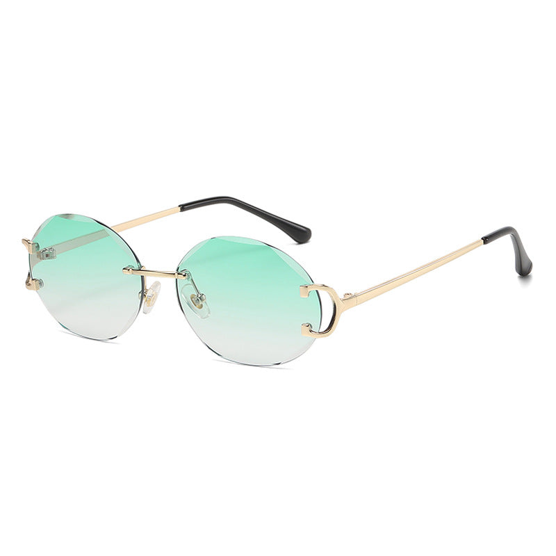 (6 PACK) Wholesale Sunglasses 2023 - BulkSunglassesWholesale.com - Gold Frame Gradient Green