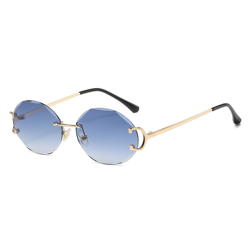 (6 PACK) Wholesale Sunglasses 2023 - BulkSunglassesWholesale.com - Gold Frame Blue