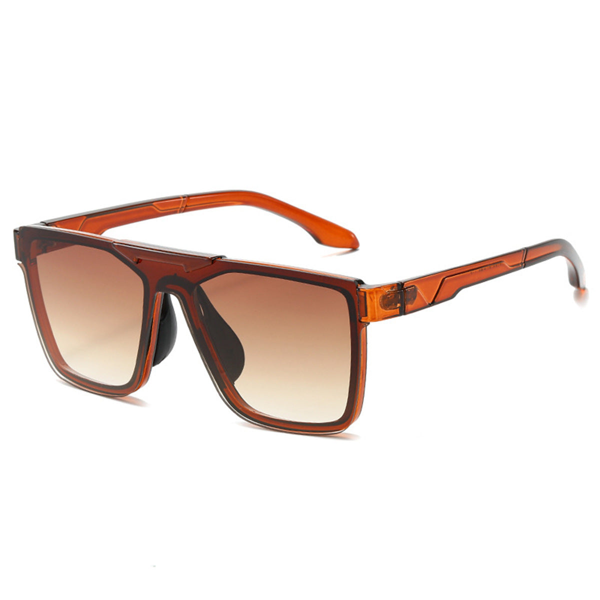 (6 PACK) Wholesale Sunglasses New Arrival Square Trendy Unique Unisex Oversized 2023 - BulkSunglassesWholesale.com - Tea Frame Gradient Tea