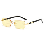 (6 PACK) Wholesale Sunglasses New Arrival Rimless Fashion Trendy Cut Edge Unique Jelly Women 2024 - BulkSunglassesWholesale.com - Yellow Lens