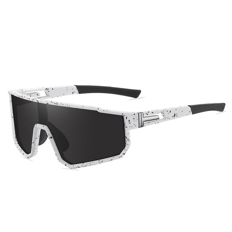 (12 PACK) Wholesale Sports Sunglasses New Arrival Sport Fashion Polarized One Piece Cycling Outdoor 2024 - BulkSunglassesWholesale.com - White Frame Black Black Lens