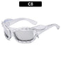 (6 PACK) Wholesale Sunglasses Unique Hip Hop Fashion Trendy 2023 - BulkSunglassesWholesale.com - Silver Frame Mirrored Lens
