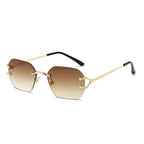 (6 PACK) Wholesale Sunglasses 2023 - BulkSunglassesWholesale.com - Gold Frame Gradient Tea
