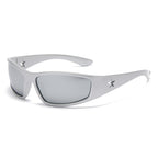 (6 PACK) Wholesale Sunglasses 2023 - BulkSunglassesWholesale.com - Silver Frame Mirrored Lens