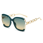 (6 PACK) Wholesale Sunglasses New Arrival Street Fashion Trendy Metal Hollow 2023 - BulkSunglassesWholesale.com - Green Frame Green Yellow Lens