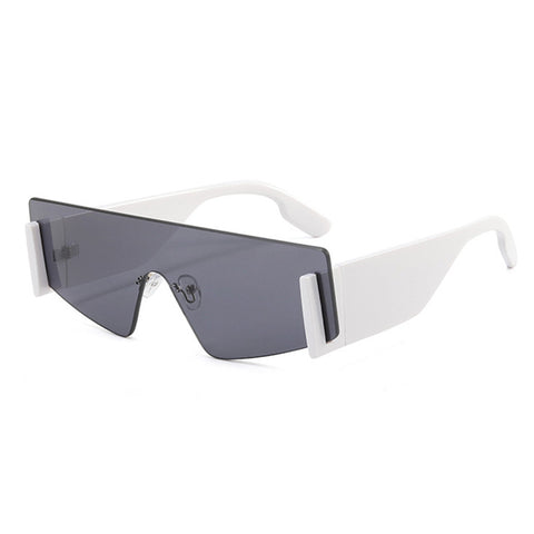 (6) PACK Wholesale Sunglasses 2023 - BulkSunglassesWholesale.com - White Frame Black Black Lens