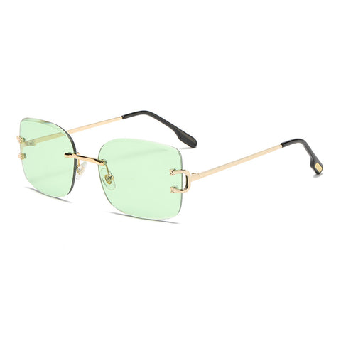 (6 PACK) Wholesale Sunglasses 2023 - BulkSunglassesWholesale.com - Gold Frame Green