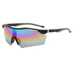 (12 PACK) Wholesale Sports Sunglasses New Arrival Cycling Women Outdoor Sport Unique Fashion Windproof 2023 - BulkSunglassesWholesale.com - Black Frame Mirrored