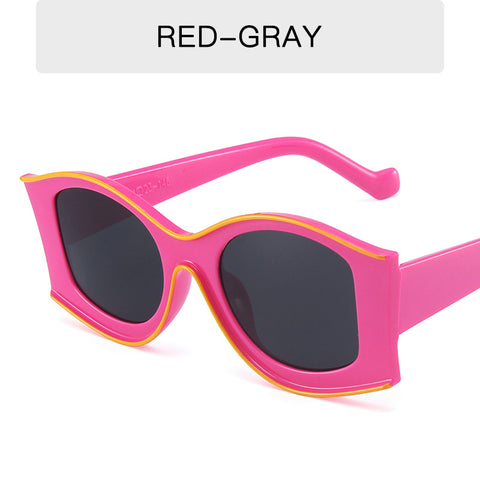 (12) PACK Wholesale Sunglasses 2023 - BulkSunglassesWholesale.com - Red Frame Black Lens