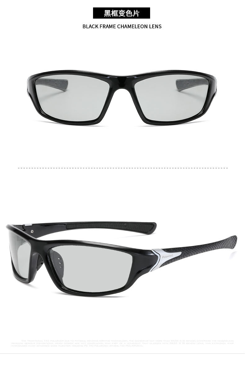(12 PACK) Wholesale Sports Sunglasses 2023 - BulkSunglassesWholesale.com - Black Frame Photochromic Black Lens