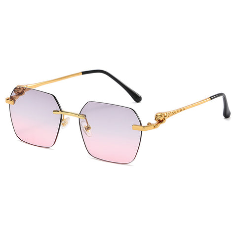 (6 PACK) Wholesale Sunglasses 2023 - BulkSunglassesWholesale.com - Gold Frame Grey Pink