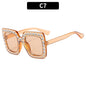 (6 PACK) Wholesale Sunglasses Kids Square Fashion 2023 - BulkSunglassesWholesale.com - Clear Tea Frame Tea Lens