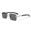 (6 PACK) Wholesale Sunglasses New Arrival Cut Edge Rimless Square Small Women Fashion 2023 - BulkSunglassesWholesale.com - Gold Frame Black Black Lens Frame