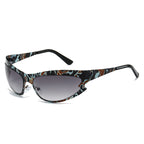 (6 PACK) Wholesale Sunglasses New Arrival Cat Eye Unique Fashion Cycling Sport 2023 - BulkSunglassesWholesale.com - Black Frame Gradient Black Lens